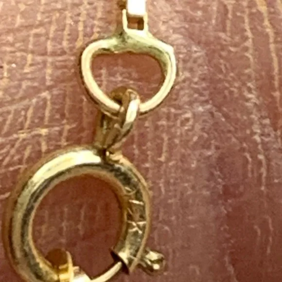 14kt Gold Necklace with CZ pendant. Both marked 14kt chain perfect shape! - Picture 7 of 11